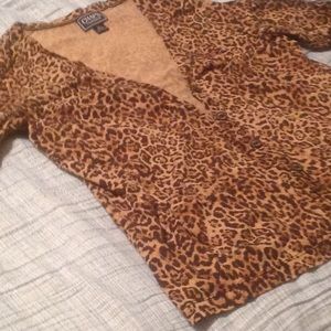 Chaps size XL cheetah print sweater